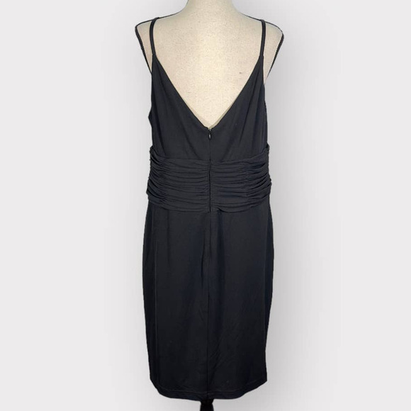 Calvin Klein Dress Women's Size 10 Black Ruched-Waist Surplice-Neck Dress NWT - Picture 5 of 12